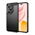 Custodia in TPU spazzolato per Honor 400 Pro - Fibra di Carbonio - Nera