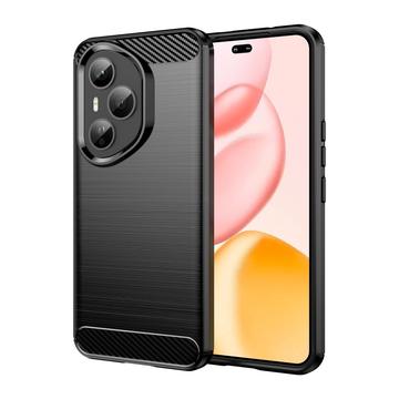 Custodia in TPU spazzolato per Honor 400 Pro - Fibra di Carbonio - Nera