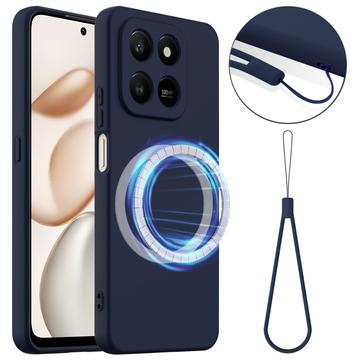 Custodia in silicone liquido per Honor 400 Smart 5G/4G/X7d 4G/5G - compatibile con MagSafe - Blu Scuro