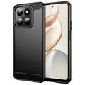 Custodia in TPU spazzolato per Honor 400 Smart/X7d 4G - Fibra di Carbonio - Nera