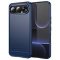 Custodia in TPU spazzolato per Honor 500 - Fibra di Carbonio - Blu