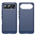 Custodia in TPU spazzolato per Honor 500 - Fibra di Carbonio - Blu