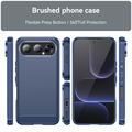 Custodia in TPU spazzolato per Honor 500 - Fibra di Carbonio - Blu