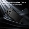 Custodia in TPU spazzolato per Honor 600/600 Pro - Fibra di Carbonio - Nera