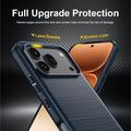 Custodia in TPU spazzolato per Honor 600/600 Pro - Fibra di Carbonio - Blu