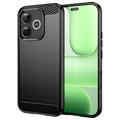 Custodia in TPU spazzolato per Honor 600 Lite - Fibra di Carbonio - Nera