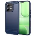 Custodia in TPU spazzolato per Honor 600 Lite - Fibra di Carbonio - Blu