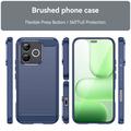 Custodia in TPU spazzolato per Honor 600 Lite - Fibra di Carbonio - Blu