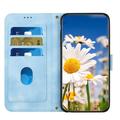 Honor 600 Smart Custodia a portafoglio floreale con slot per carte - Baby Blu