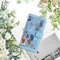 Honor 600 Smart Custodia a portafoglio floreale con slot per carte - Baby Blu