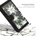 Honor 600 Smart Custodia a portafoglio floreale con slot per carte - Nero