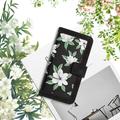 Honor 600 Smart Custodia a portafoglio floreale con slot per carte - Nero