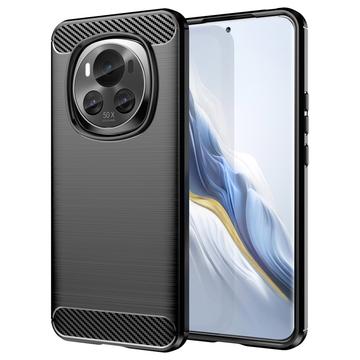 Custodia in TPU spazzolato per Honor Magic6 - Fibra di Carbonio - Nera