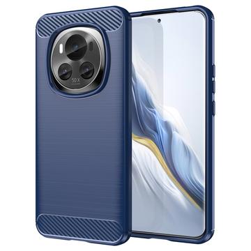 Custodia in TPU Spazzolato per Honor Magic6 - Fibra di Carbonio - Blu