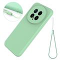 Custodia in silicone liquido con cinghia a mano per Honor Magic8 - Verde