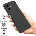 Custodia in silicone liquido con cinghia a mano per Honor Play10 - Nera