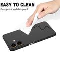 Custodia in silicone liquido con cinghia a mano per Honor Play10 - Nera