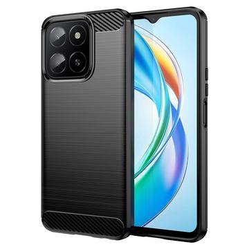Custodia in TPU spazzolato per Honor X5b/X5b Plus - Fibra di Carbonio - Nera