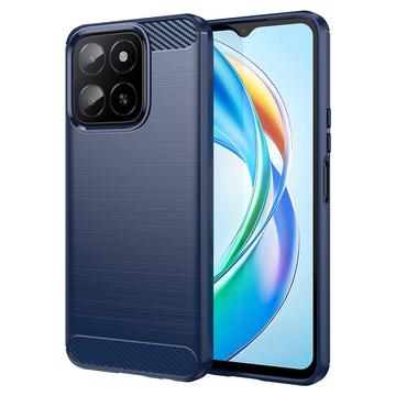 Custodia in TPU Spazzolato per Honor X5b/X5b Plus - Fibra di Carbonio - Blu