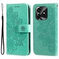 Custodia a portafoglio per Honor X5c Plus serie Mandala - Verde