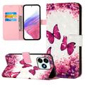 Honor X5c Plus Custodia a portafoglio serie Wonder - Farfalle rosa
