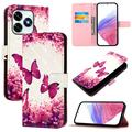 Honor X5c Plus Custodia a portafoglio serie Wonder - Farfalle rosa