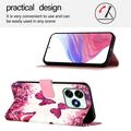 Honor X5c Plus Custodia a portafoglio serie Wonder - Farfalle rosa