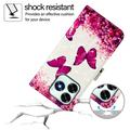 Honor X5c Plus Custodia a portafoglio serie Wonder - Farfalle rosa