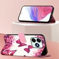 Honor X5c Plus Custodia a portafoglio serie Wonder - Farfalle rosa