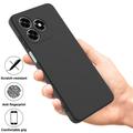 Custodia in silicone liquido con cinghia a mano per Honor X5d/X5d Plus - Nera