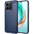 Custodia in TPU Spazzolato per Honor X6b - Fibra di Carbonio - Blu