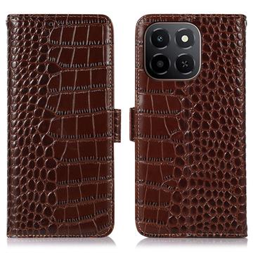 Custodia in Pelle a Portafoglio Serie Crocodile con RFID per Honor X6c