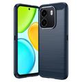 Custodia in TPU spazzolato per Honor X6e - Fibra di Carbonio - Blu