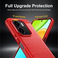 Custodia in TPU spazzolato per Honor X6e - Fibra di Carbonio - Rossa