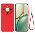Custodia in silicone liquido con cinghia a mano per Honor X70/X9d/Magic8 Lite - Rossa