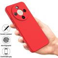 Custodia in silicone liquido con cinghia a mano per Honor X70/X9d/Magic8 Lite - Rossa