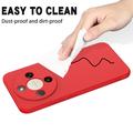 Custodia in silicone liquido con cinghia a mano per Honor X70/X9d/Magic8 Lite - Rossa