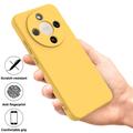 Custodia in silicone liquido con cinghia a mano per Honor X70/X9d/Magic8 Lite - Gialla