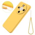 Custodia in silicone liquido con cinghia a mano per Honor X70/X9d/Magic8 Lite - Gialla