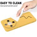 Custodia in silicone liquido con cinghia a mano per Honor X70/X9d/Magic8 Lite - Gialla