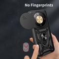 Custodia ibrida con anello rotante e protezione per fotocamera per Honor X70/X9d/Magic8 Lite - Nera