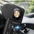 Custodia ibrida con anello rotante e protezione per fotocamera per Honor X70/X9d/Magic8 Lite - Nera