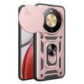 Custodia ibrida con anello rotante e protezione per fotocamera per Honor X70/X9d/Magic8 Lite - Rosa Oro