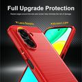 Custodia in TPU spazzolato per Honor X7e - Fibra di Carbonio - Rossa