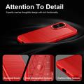 Custodia in TPU spazzolato per Honor X7e - Fibra di Carbonio - Rossa