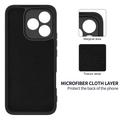 Custodia in silicone liquido con cinghia a mano per Honor X80i/600 Lite/500 Smart - Nera