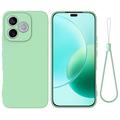 Custodia in silicone liquido con cinghia a mano per Honor X80i/600 Lite/500 Smart - Verde