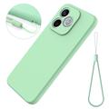 Custodia in silicone liquido con cinghia a mano per Honor X80i/600 Lite/500 Smart - Verde