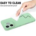 Custodia in silicone liquido con cinghia a mano per Honor X80i/600 Lite/500 Smart - Verde