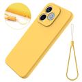 Custodia in silicone liquido con cinghia a mano per Honor X80i/600 Lite/500 Smart - Gialla